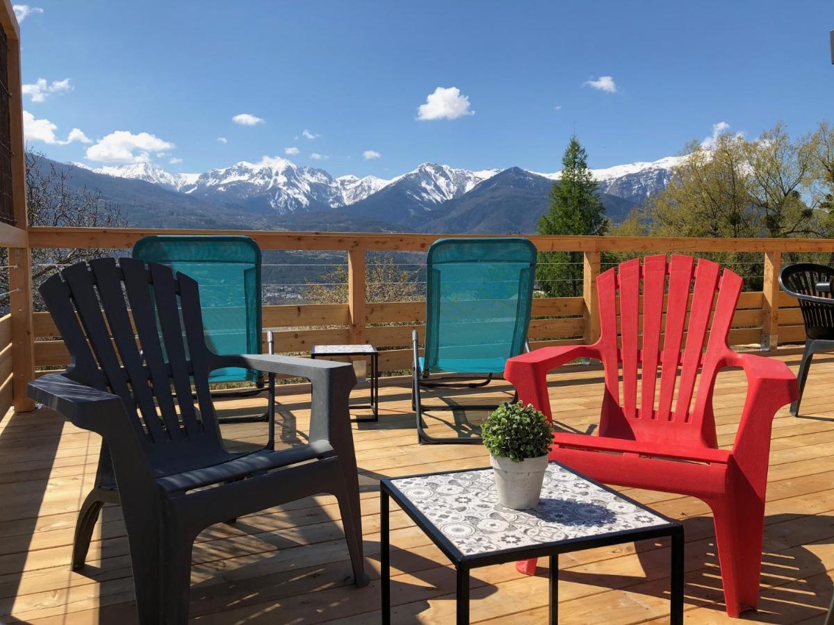 chalet avec vue lac Embrun Extérieur photo
